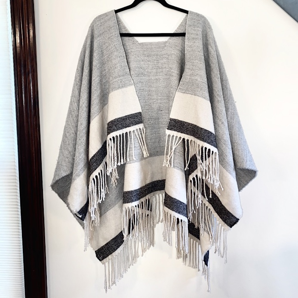 Lucky Brand Striped Tassel Cardigan, One Size